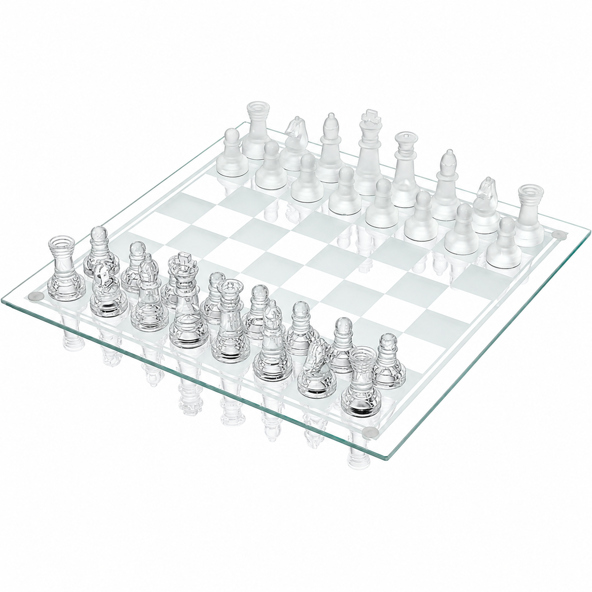 Schach-Set aus Glas 25x25 cm
