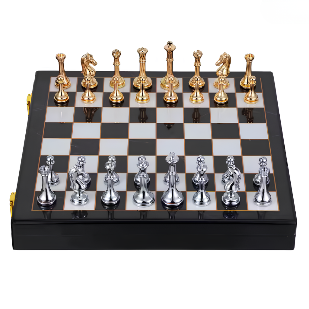 Schach-Set aus Zinklegierung 29 cm