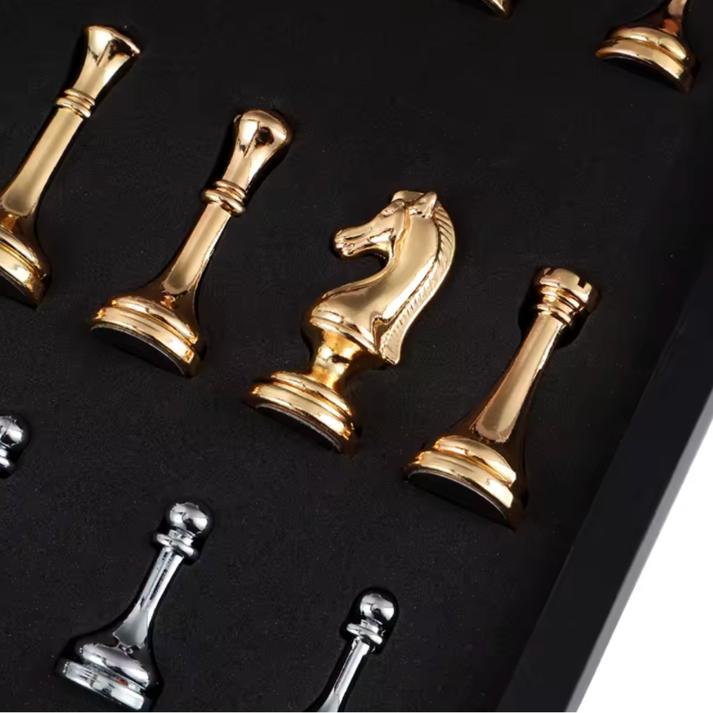 Schachspiel Zink Gold und Silber